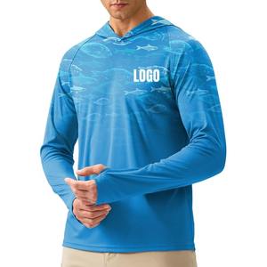 Camisa de Pesca de Manga Larga con Logotipo Personalizado al por Mayor, con Protección Solar UPF 50, Transpirable, Fácil de Usar, con Capucha de Poliéster con Protección UV para Hombre - Product Image 1