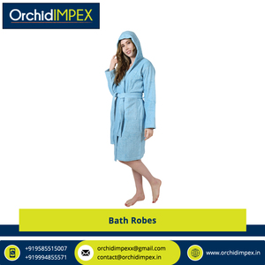 Peignoirs de bain unisexe en coton mélangé longueur personnalisée longueur genou été tissage éponge/gaufré bas prix - Product Image 4