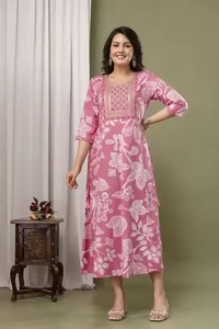 เดรสยาวพิมพ์ลายดอกไม้ผ้าเรยอน, เดรสแม็กซี่เดรสยาวพิมพ์ลายดอกไม้ใส่สบายชุดเดรสแม็กซี่พิมพ์ลายภาพเงา - Product Image 5