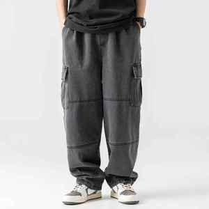 Pantalones vaqueros cargo de mezclilla de ajuste Regular Vintage para hombre, bolsillos multiusos, ropa de calle informal cómoda con estilo, moda Hip Hop de invierno - Product Image 1