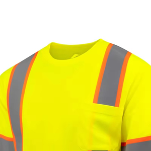 High Visibility Reflective Safety <b>Work</b> <b>Shirt</b> for <b>Men</b> Industrial Construction Use Polyester Anti-UV Breathable OEM Service - Product Image 4