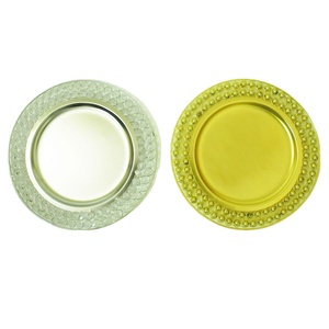 Stylish Border New Charger Plates Metal Wedding Organizer Handmade <b>Serving</b> <b>Dishes</b> for Hotel Dinner Restaurant Home Table <b>Dishes</b> - Product Image 1