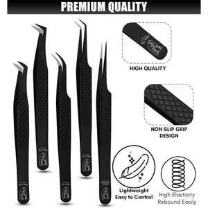 Pinzas de Alta Calidad con Punta de Fibra para Extensión de Pestañas, de 45 y 90 Grados, Herramienta de Aislamiento Recta Mega Boot - Product Image 5