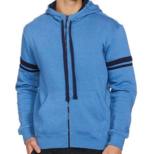 Sudaderas con capucha personalizadas bordadas hombres personalizados Rhinestone Sudadera con capucha doble cremallera con capucha de peso pesado de alta calidad Sun Faded Wash sudaderas - Product Image 1