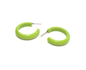 Pendientes de Aro de Resina Acrílica Verde Chartreuse Hechos a Mano, de Alta Calidad, Unisex, Joyería Moderna y Elegante para Mujer - Product Image 4