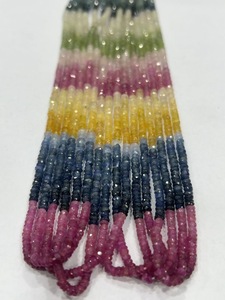 ลูกปัดแซฟไฟร์หลายเหลี่ยมเพชรพลอยเกรด AAA เกรดตามธรรมชาติขนาด17นิ้วสำหรับทำเครื่องประดับลูกปัดหินแซฟไฟร์ - Product Image 2