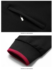 2024ชุดกีฬาซิปรูดสำหรับผู้ชายชุดกีฬาแบบโอเวอร์ไซส์สำหรับฤดูใบไม้ร่วงชุดกีฬา2ชิ้นสำหรับวิ่งจ๊อกกิ้งวิ่งสีพื้น - Product Image 5