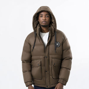 2025 veste en Satin Logo personnalisé pour hommes manteau en duvet d'hiver de haute qualité avec col montant tissu de toile d'impression de couleur personnalisée - Product Image 1
