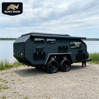 Remorque de camping tout-terrain robuste avec suspension indépendante pour expéditions en terrain extrême