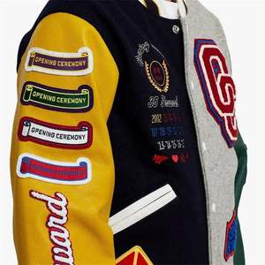 เสื้อแจ็กเก็ตสำหรับผู้ชาย,เสื้อแจ็กเก็ตเบสบอลปักลายสีพื้นสำหรับผู้ชายปี2023 - Product Image 5