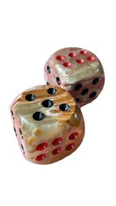 Dés en marbre d'onyx vintage marron, dés en marbre d'onyx, sculptures en dés d'onyx - Product Image 3