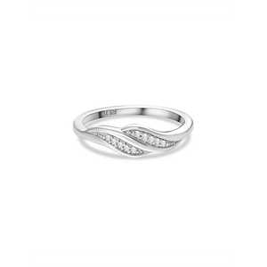 In Love with Classic Style Simple Band Ring para mujer Patrón geométrico Rodio y juego chapado en oro con incrustaciones de perlas de circón - Product Image 1