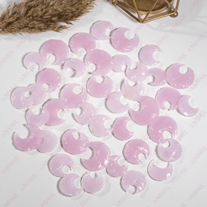 Punta de Flecha de Cuarzo Rosa Natural Pulido Tallado en Forma de Luna, Piedra Preciosa Ecológica de Cristal Curativo para Decoración del Hogar - Product Image 2