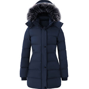 Veste parka d'hiver imperméable pour femmes grande taille à motif matelassé respirant - Coquille en nylon réversible - Product Image 6