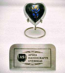 ที่เก็บอัฐิรูปหัวใจ สีฟ้า/ลายพิมพ์รูปหัวใจ สำหรับใส่เถ้ากระดูก - Product Image 6