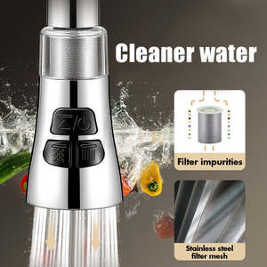 ¡Hola! Grifo de Cocina Moderno Plateado con 3 Funciones, Rociador con 6 Adaptadores, Material ABS, Boquilla Extraíble Compatible con Diversos Grifos - Product Image 3