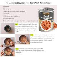 Foul Medames en conserve, petit-déjeuner égyptien, haricots fava avec tahini