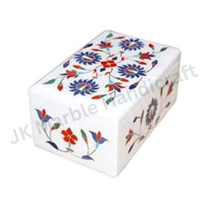 Caja de recuerdo con incrustaciones de mármol lujosa hecha a mano, diseño geométrico Vintage para joyería y regalos - Product Image 3