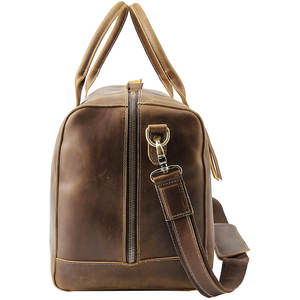 High-Capacity Real Cowhide Leather Duffle Bag with Ventilated Shoe Compartment Adjustable Straps Comfortable Carry Sport Style - Product Image 2