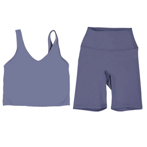 2 pcs haute stretch Femmes Workout Sets Push Up Fitness Taille Haute Biker Shorts Sports Bra Elastic Sportswear Outfits Pants - Product Image 6