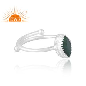 Vente chaude 925 Sterling Silver Natural Malachite Gemstone Ring Bijoux Personnalisés Pour Les Femmes Cadeau Pour Elle - Product Image 4