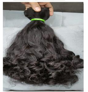 Extensions de cheveux humains de temple indien, naturelles, bouclées et rebondissantes, non traitées, style ondulé, prix bas, matière première - Product Image 1