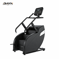 Appareil de fitness cardio BN Commercial Gym, modèle Black Curved Body Silver Decor, avec panneau numérique, vitesse réglable, simulateur d'escalade Stepmill