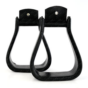 Étriers d'équitation professionnels fournitures équestres pour chevaux avec étriers occidentaux classiques en cuir véritable - Product Image 5