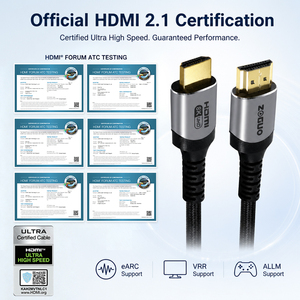 Câble HDMI 2.1 8K 48 Gbps Ultra Haute Vitesse 8K/60Hz 4K/120Hz 144Hz Cordon Vidéo Tressé - Product Image 4