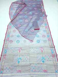 New Exclusive Design Deshi Dhakai <b>Jamdani</b> Sharee Export Quality for Women <b>JAMDANI</b> FABRIC Blue RED GREEN Golden From Bangladesh - Product Image 5