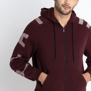 Sudadera con capucha y cremallera de peso pesado de lana de algodón de alta calidad Sudadera con capucha bordada con logotipo personalizado Sudaderas con capucha personalizadas para hombres - Product Image 5