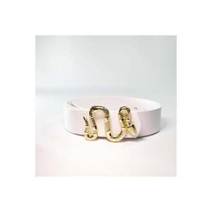 Ceinture pour femme avec boucle serpent, ceinture pour pantalon, ceinture pour veste, ceinture pour robe, ceinture pour chemise - BLANC-OR - Product Image 3