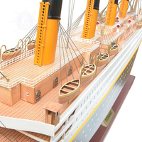 C023 - Maquette de bateau Titanic en bois peinte à la main, 142 cm, fabrication vietnamienne, design personnalisé pour décoration intérieure ou cadeau
