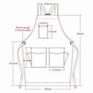 Delantal de mezclilla de algodón para delantal de salón de corte de pelo de peluquero unisex - Product Image 6