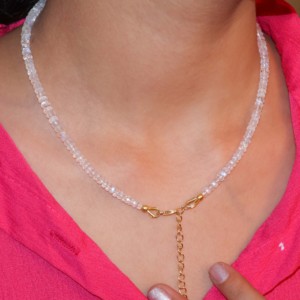 GOODSTONE, Collar chapado en oro amarillo de Plata de Ley 925 para mujer, 16 joyas de piedra natal, cuentas de piedra lunar Natural, regalo para - Product Image 3