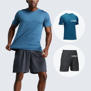 New Fashion Logo 2 Pcs <b>Men</b> Tank Top Sport Spandex <b>Vest</b> Gym Clothing <b>Men</b> Workout Wear <b>Men</b> <b>Slim</b> Tank Top With Shorts - Product Image 6