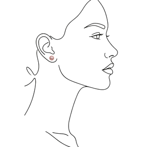 Nouveauté : Boucles d'oreilles Azuris en argent sterling 925 avec perle de coquillage rose de 8 mm, forme impeccable, modèle ALPALI2003, provenance Turquie - Product Image 3