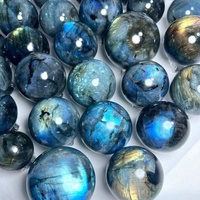 Vente en gros de sphères de pierre de labradorite naturelle de haute qualité, polies, avec éclats, pour le Feng Shui et la décoration intérieure, 4-10 cm
