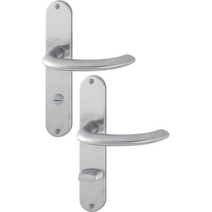 Juego de Placas Largas Marseille E1138Z/302 de 78 mm DIN Izquierda/Derecha de Acero Inoxidable F69 SK/OL HOPPE para Persianas, Cortinas y Contraventanas - Product Image 1