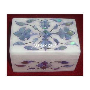 Importateur et exportateur de boîtes à bijoux en marbre blanc incrusté de nacre bleue pour cadeau d'affaires et fabricant de Thanksgiving - Product Image 1