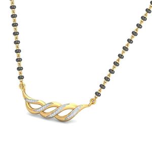 Dakini Diamante Mangalsutra en Stonewels. Con un impresionante colgante de diamantes en una cadena clásica de cuentas negras, mangalsutra - Product Image 2