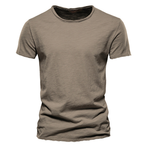 T-shirts pour hommes de qualité supérieure lavés à l'acide longue impression écologique 100% coton Logo personnalisé - Product Image 1
