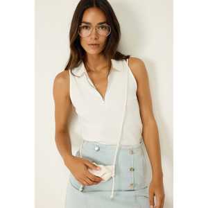 Blusa con Cierre y Cuello Polo - Product Image 3