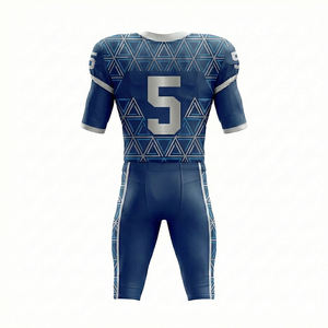 Uniforme de football américain léger et personnalisé, manches courtes, sangle réglable, 100% polyester, respirant, antibactérien, séchage rapide - Product Image 2