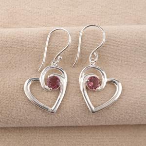Boucles d'oreilles en rhodolite, plaquées or, argent sterling, bijoux fins faits à la main pour femmes, cadeau d'anniversaire - Product Image 4