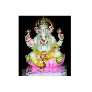 Estatua de God Ganesha, mármol blanco puro - Product Image 1