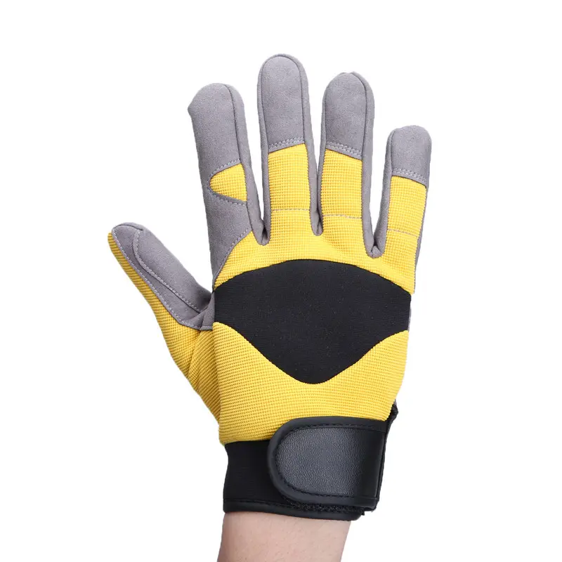 Genel yardımcı iş eldivenleri, sentetik deri anti-titreşim mekanik eldiven dokunmatik yastıklı palmiye mükemmel aşınma esnek