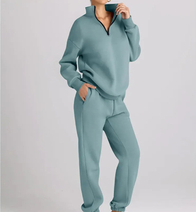 Vente chaude de haute qualité femmes Fitness survêtement grande taille pantalons de survêtement à capuche ensemble imprimé lâche adultes vêtements de sport - Product Image 1