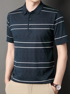 Camiseta de Golf Casual para Hombre, de Lona de Algodón y Spandex, con Botones, Manga Corta, Secado Rápido, Personalizable, para Verano - Product Image 5