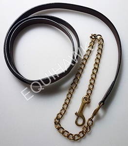 Ремни из кожи конного спорта, выполненные по индивидуальному заказу, со свинцовым легким материалом, железная цепь с латунной застежкой 24 дюйма и <span class=keywords><strong>2</strong></span> ремни MTR - Product Image 4